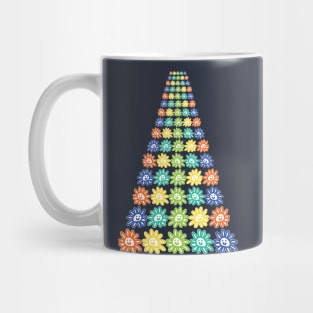 Ever Increasing Rows of Smiley Face Daisy Flowers Mug